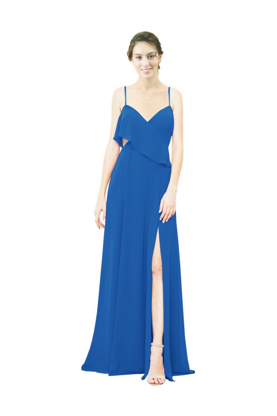 Long Sleeveless Soft Chiffon Royalty A-Line Bridesmaid Dress Colchester