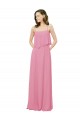 Long Sleeveless Soft Chiffon Skin Pink Spaghetti Straps A-Line Bridesmaid Dress Colchester