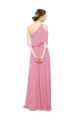 Long Sleeveless Soft Chiffon Skin Pink A-Line Bridal Party Dress Colchester