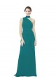 Long Sleeveless Soft Chiffon Hunter One Shoulder A-Line Bridesmaid Dress Colchester