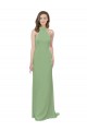 Long Sleeveless Soft Chiffon Seagrass A-Line Formal Dress / Bridesmaid Dress Colchester