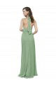 Long Sleeveless Soft Chiffon Seagrass A-Line Formal Dress / Bridesmaid Dress Colchester