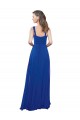 Long Sleeveless Soft Chiffon Royal Blue Square Neck A-Line Bridesmaid Dress Colchester