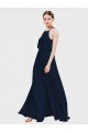 Long Floor Length Sleeveless Chiffon Dark Navy A-Line Formal Dress / Bridesmaid Dress Colchester