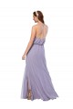 Long Sleeveless Chiffon Dark Navy A-Line Bridesmaid Dress / Evening Dress Colchester