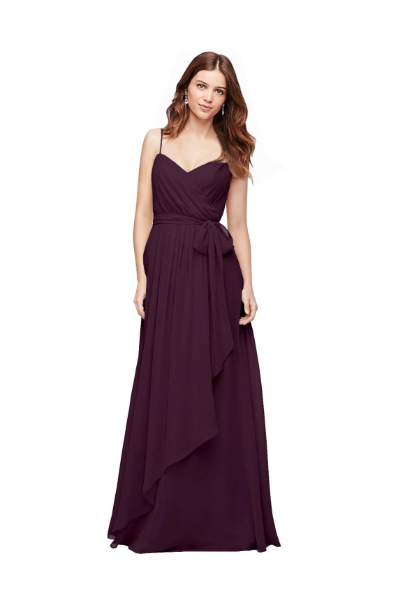 Long Sleeveless Soft Chiffon Grape A-Line Bridesmaid Dress / Formal Dress Colchester