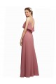 Long Floor Length Sleeveless Chiffon Dark Navy Spaghetti Straps A-Line Bridesmaid Dress Colchester