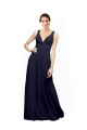 Long Sleeveless Chiffon Dark Navy A-Line Wedding Guest Dress Colchester