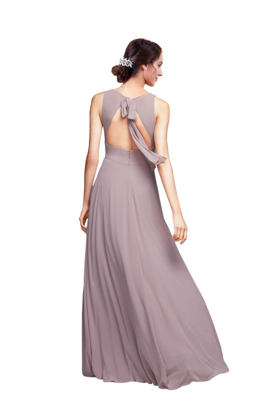 Long Sleeveless Chiffon Dark Navy A-Line Wedding Guest Dress Colchester