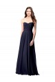 Long Sleeveless Soft Chiffon Dark Navy Sweetheart A-Line Evening Dress / Bridesmaid Dress Colchester