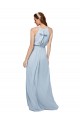 Long Sleeveless Soft Chiffon Royal Blue A-Line Bridesmaid Dress Colchester