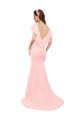 Long Flutter Sleeves Soft Chiffon Pink Mermaid Bridesmaid Dress Colchester