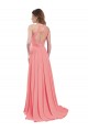 Long Sleeveless Chiffon Watermelon A-Line Bridesmaid Dress / Evening Dress Colchester