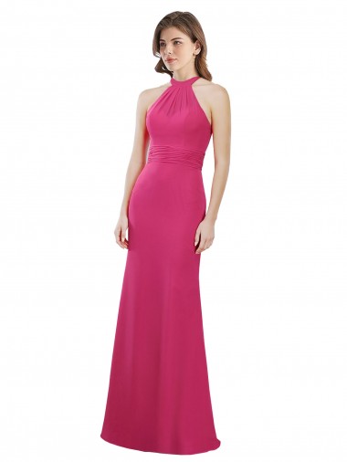 Long Sleeveless Soft Chiffon Ruby A-Line Bridesmaid Dress Colchester