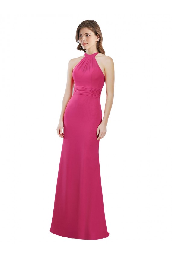 Long Sleeveless Soft Chiffon Ruby A-Line Bridesmaid Dress Colchester