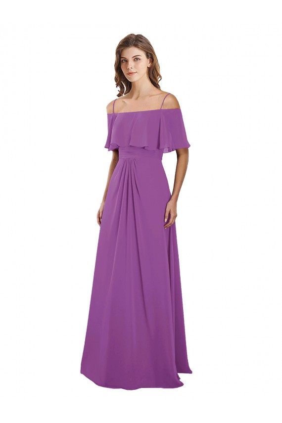 Long Flutter Sleeves Soft Chiffon Dahlia A-Line Bridesmaid Dress Colchester