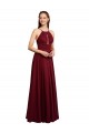 Long Sleeveless Chiffon Burgundy A-Line Bridesmaid Dress / Evening Dress Colchester