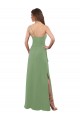 Long Sleeveless Soft Chiffon Seagrass A-Line Bridesmaid Dress Colchester