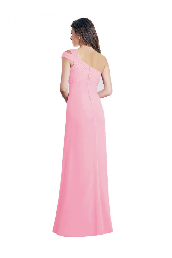 Long Sleeveless Chiffon Barely Pink A-Line Bridesmaid Dress Colchester