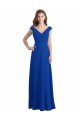 Long Sleeveless Chiffon Royal Blue V-Neck A-Line Bridesmaid Dress / Evening Dress Colchester