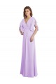 Long Split Sleeves Soft Chiffon Lilac A-Line Bridesmaid Dress Colchester