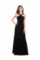 Long Sleeveless Soft Chiffon Black Halter Neck A-Line Bridesmaid Dress Colchester