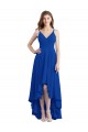 Long Sleeveless Soft Chiffon Royal Blue A-Line High Low Bridesmaid Dress Colchester