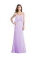 Long Sleeveless Chiffon Lilac Spaghetti Straps A-Line Bridesmaid Dress / Evening Dress Colchester