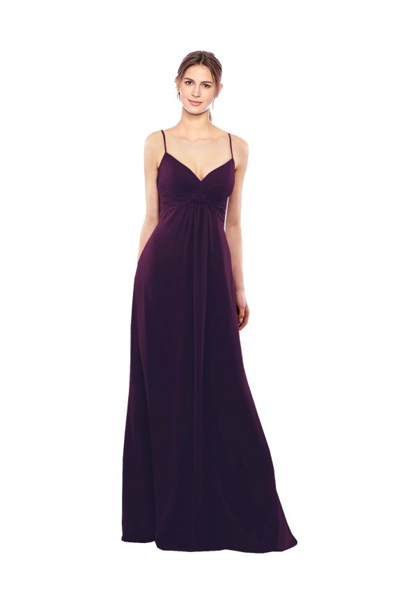 Long Sleeveless Soft Chiffon Grape A-Line Formal Dress / Bridesmaid Dress Colchester