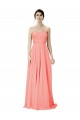Long Sleeveless Soft Chiffon Peach A-Line Bridesmaid Dress Colchester