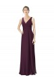 Long Sleeveless Soft Chiffon & Lace Grape A-Line Bridesmaid Gown Colchester