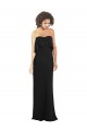 Long Sleeveless Soft Chiffon Black Sweetheart Sheath Bridesmaid Dress Colchester