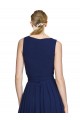 Long Sleeveless Chiffon Dark Navy A-Line Wedding Party Dress Colchester