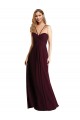 Long Sleeveless Chiffon Burgundy Gold A-Line Wedding Party Dress Colchester