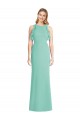 Long Sleeveless Soft Chiffon Jade Mermaid Bridesmaid Dress Colchester