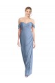 Long Sleeveless Soft Chiffon Dusty Blue Mermaid Semi Formal Evening Dress / Bridesmaid Dress Colchester
