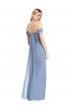 Long Sleeveless Soft Chiffon Dusty Blue Mermaid Semi Formal Evening Dress / Bridesmaid Dress Colchester