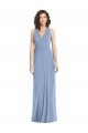 Long Sleeveless Soft Chiffon Dusty Blue Trumpet Formal Evening Gown / Bridesmaid Dress Colchester