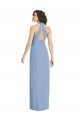 Long Sleeveless Soft Chiffon Dusty Blue Trumpet Formal Evening Gown / Bridesmaid Dress Colchester