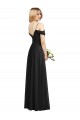 Long Cold Shoulder Soft Chiffon Black A-Line Semi Formal Evening Dress / Bridesmaid Dress Colchester