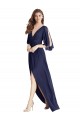 Long Sleeveless Soft Chiffon Dark Navy Trumpet Semi Formal Evening Dress / Bridesmaid Dress Colchester