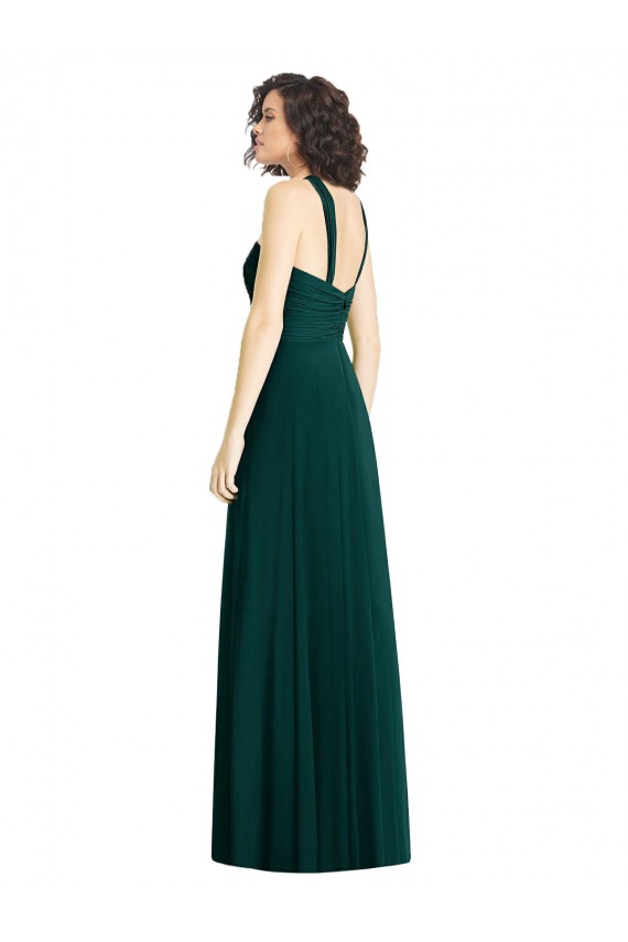 Long Sleeveless Soft Chiffon Ever Green A-Line Bridesmaid Dress Colchester