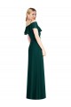 Long Cold Shoulder Soft Chiffon Ever Green Trumpet Semi Formal Evening Dress / Bridesmaid Dress Colchester