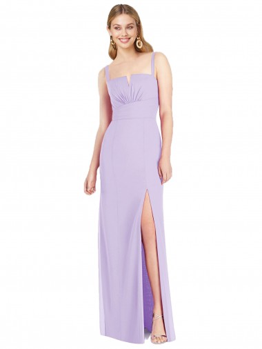 Long Sleeveless Soft Chiffon Lilac Mermaid Bridesmaid Dress Colchester