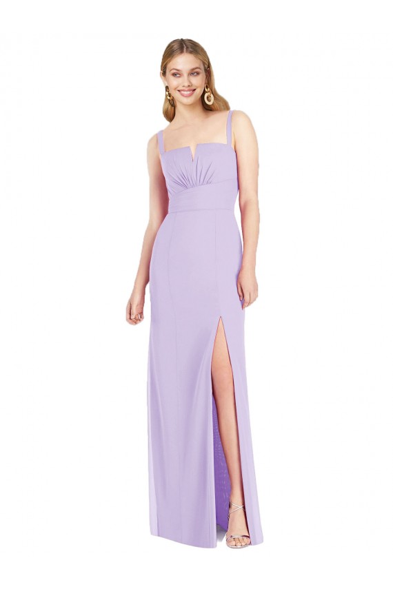 Long Sleeveless Soft Chiffon Lilac Mermaid Bridesmaid Dress Colchester