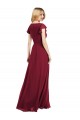 Long Flutter Sleeves Lxue Chiffon Royal Blue A-Line Bridesmaid Dress Colchester