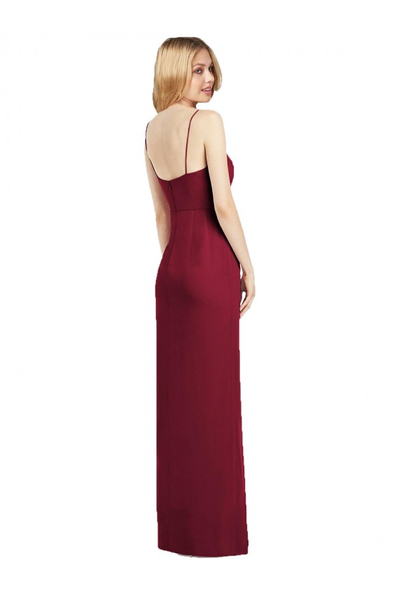 Long Sleeveless Soft Chiffon Coral Trumpet Formal Dress / Bridesmaid Dress Colchester