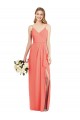 Long Sleeveless Soft Chiffon Coral Trumpet Formal Dress / Bridesmaid Dress Colchester