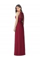 Long Sleeveless Soft Chiffon Burgundy Halter Neck Trumpet Bridesmaid Dress Colchester