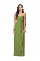 Long Sleeveless Soft Chiffon Olive Green Trumpet Bridesmaid Dress Colchester